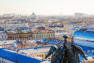 The Palace District of St. Petersburg from atop St. Isaac's Cathedral.