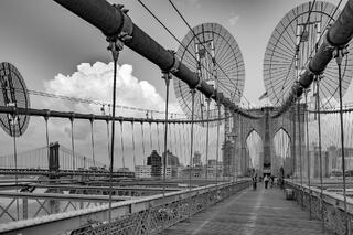 On the Brooklyn Bridge.