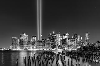 The 20th Anniversary of 9/11 at night.