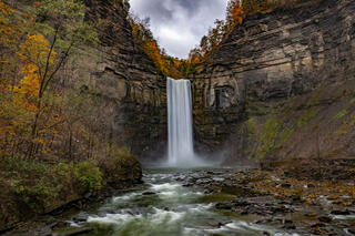 Taughannock Falls on a stormy autumn day.